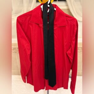 MADISON, men’s dress shirt with Rooster neck tie! Size 15-15 1/2 (neck), 32-33”